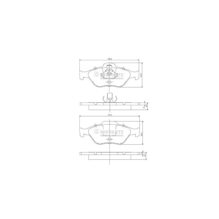 Stabdžių trinkelių rinkinys, diskinis stabdys NIPPARTS J3603065