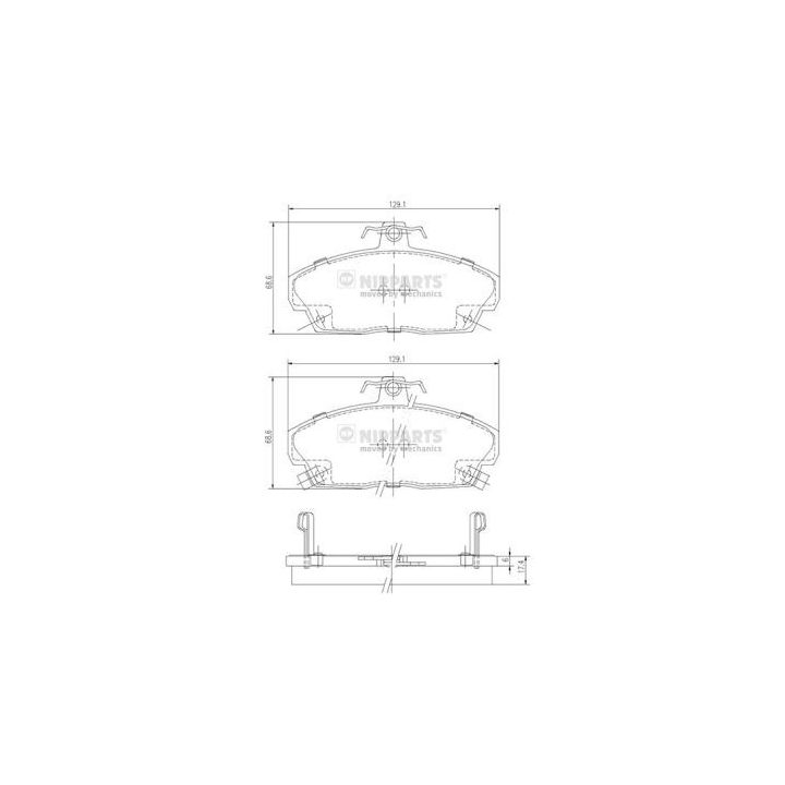 Stabdžių trinkelių rinkinys, diskinis stabdys NIPPARTS J3604031