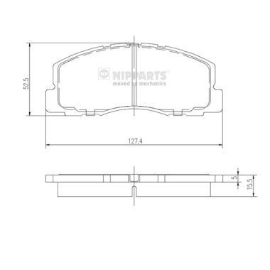 Stabdžių trinkelių rinkinys, diskinis stabdys NIPPARTS J3605025