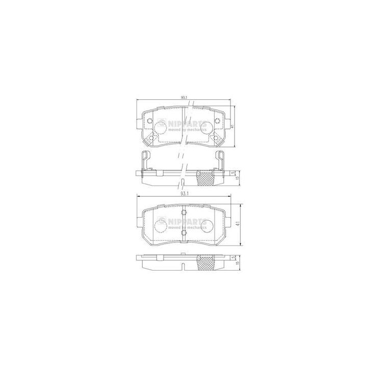 Stabdžių trinkelių rinkinys, diskinis stabdys NIPPARTS J3610512