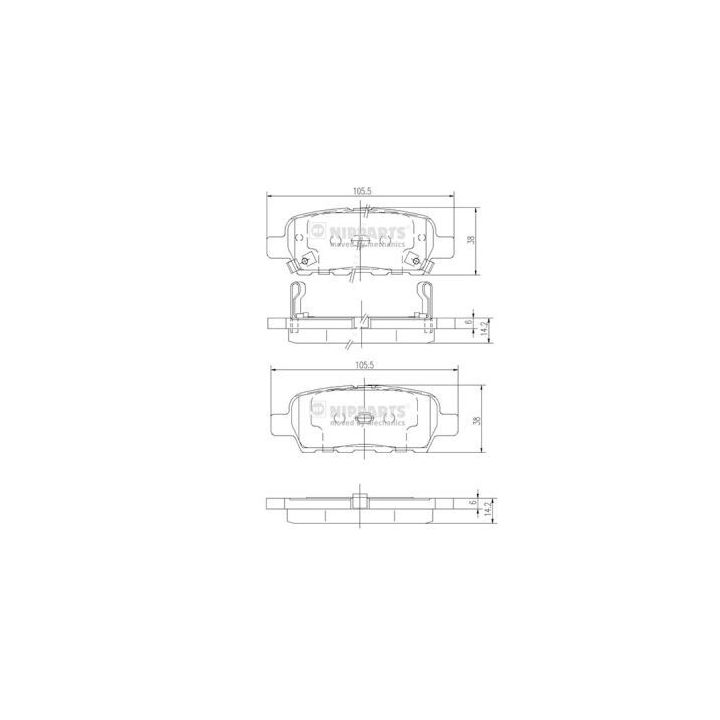 Stabdžių trinkelių rinkinys, diskinis stabdys NIPPARTS J3611044