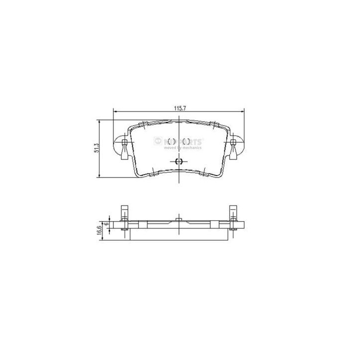 Stabdžių trinkelių rinkinys, diskinis stabdys NIPPARTS J3611046