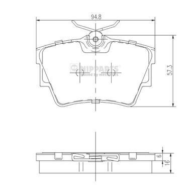 Stabdžių trinkelių rinkinys, diskinis stabdys NIPPARTS J3611047
