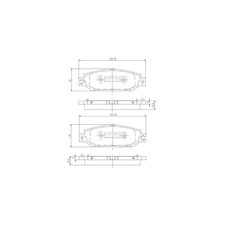 Stabdžių trinkelių rinkinys, diskinis stabdys NIPPARTS J3612014