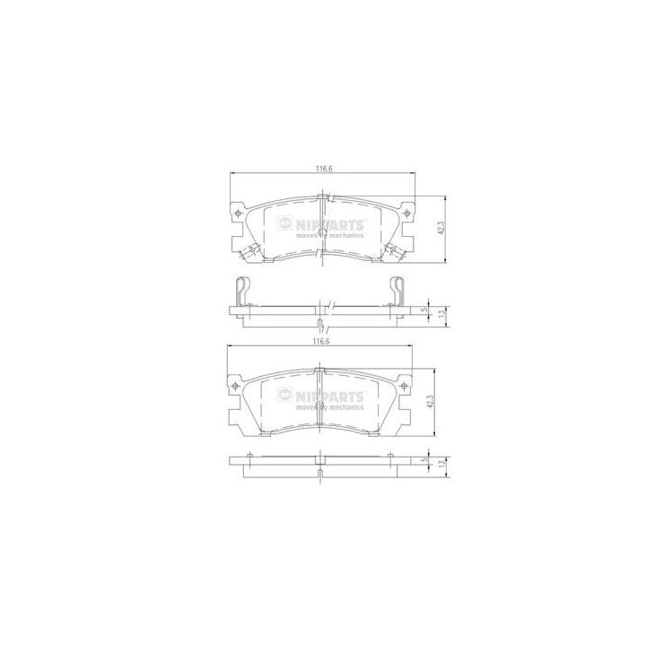 Stabdžių trinkelių rinkinys, diskinis stabdys NIPPARTS J3613005