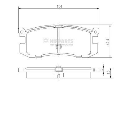 Stabdžių trinkelių rinkinys, diskinis stabdys NIPPARTS J3613006