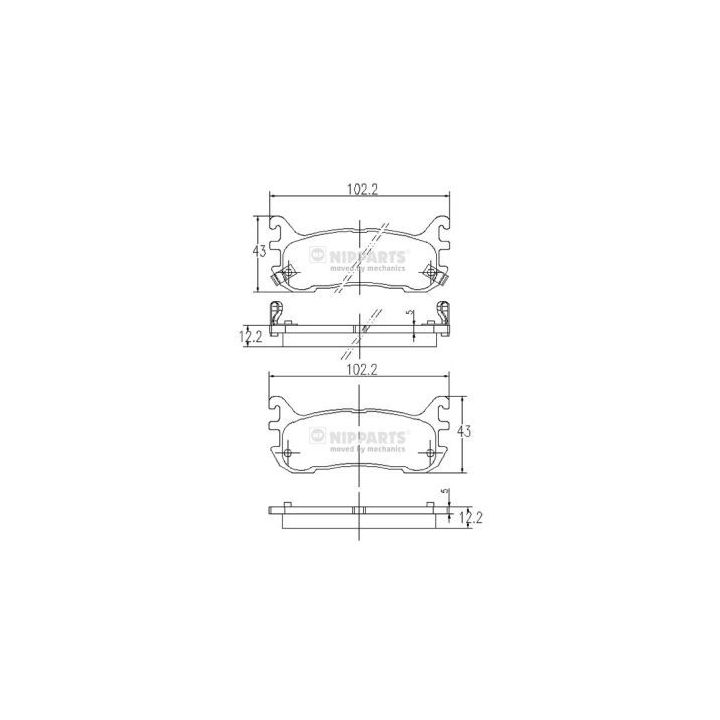 Stabdžių trinkelių rinkinys, diskinis stabdys NIPPARTS J3613012