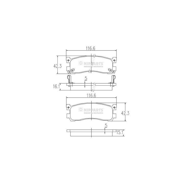 Stabdžių trinkelių rinkinys, diskinis stabdys NIPPARTS J3613013