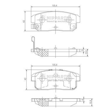 Stabdžių trinkelių rinkinys, diskinis stabdys NIPPARTS J3613018