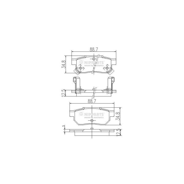 Stabdžių trinkelių rinkinys, diskinis stabdys NIPPARTS J3614004