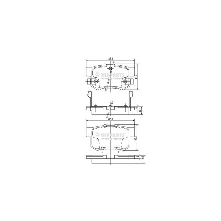 Stabdžių trinkelių rinkinys, diskinis stabdys NIPPARTS J3614008