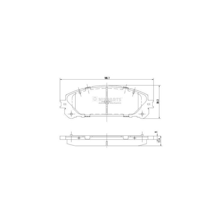 Stabdžių trinkelių rinkinys, diskinis stabdys NIPPARTS N3602139