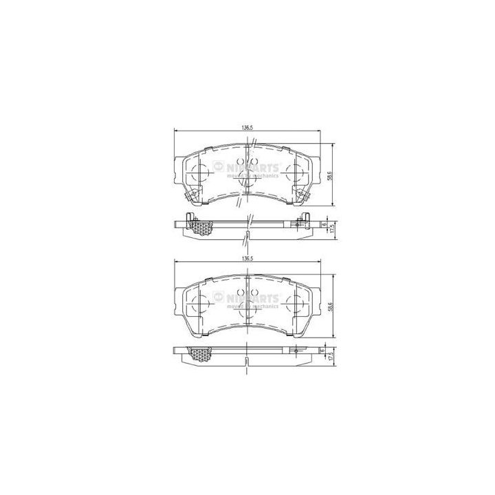 Stabdžių trinkelių rinkinys, diskinis stabdys NIPPARTS N3603071