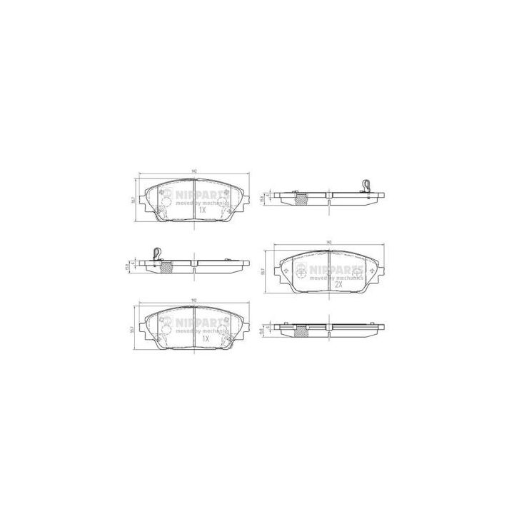 Stabdžių trinkelių rinkinys, diskinis stabdys NIPPARTS N3603076