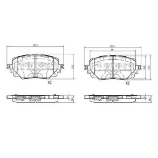 Stabdžių trinkelių rinkinys, diskinis stabdys NIPPARTS N3603077