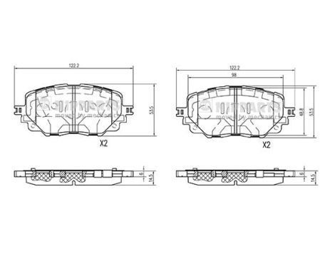 Stabdžių trinkelių rinkinys, diskinis stabdys NIPPARTS N3603077