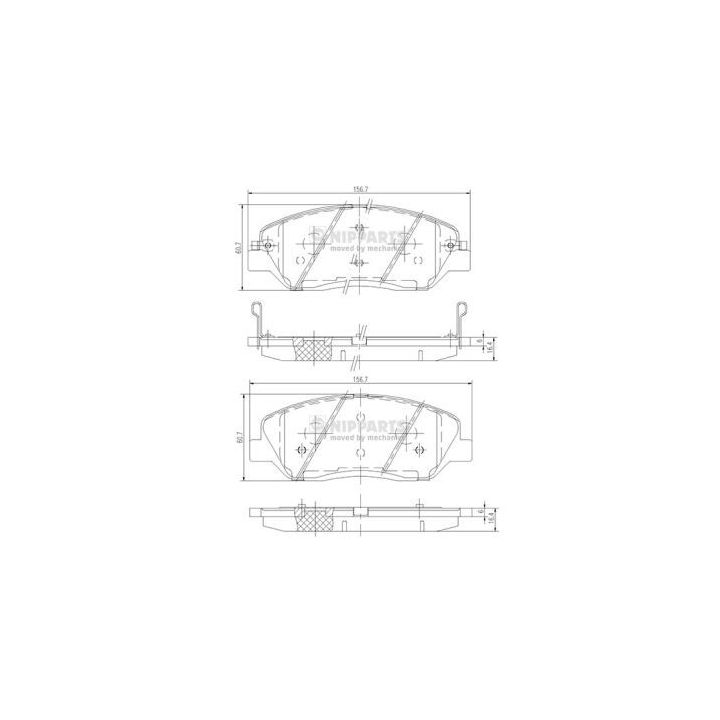 Stabdžių trinkelių rinkinys, diskinis stabdys NIPPARTS N3605051