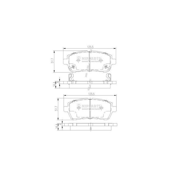 Stabdžių trinkelių rinkinys, diskinis stabdys NIPPARTS N3606022