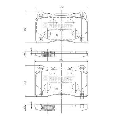 Stabdžių trinkelių rinkinys, diskinis stabdys NIPPARTS N3607021