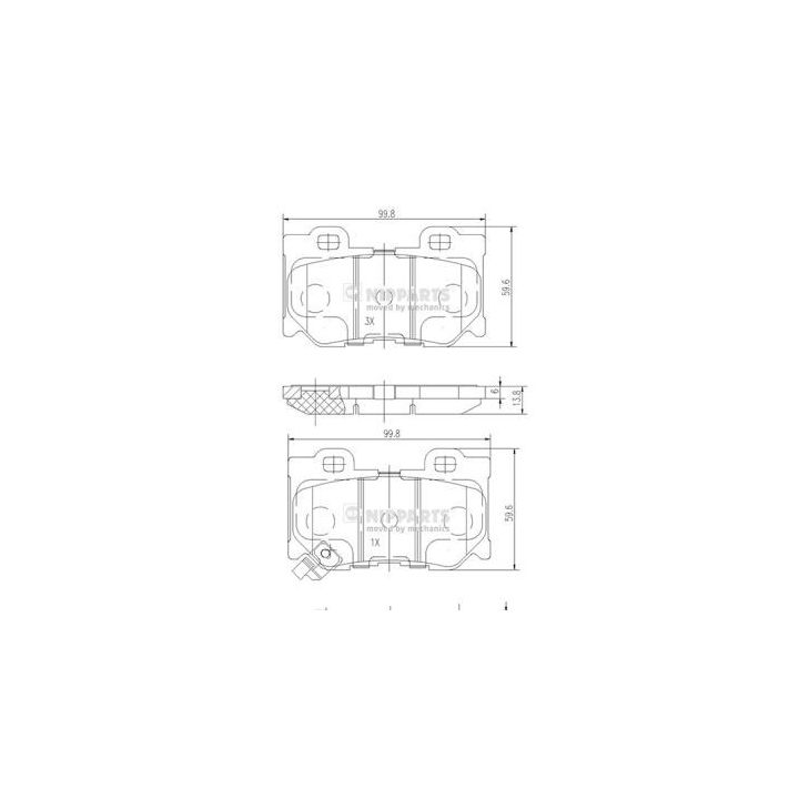 Stabdžių trinkelių rinkinys, diskinis stabdys NIPPARTS N3611053