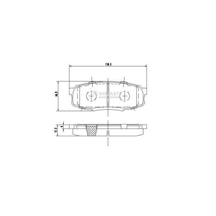 Stabdžių trinkelių rinkinys, diskinis stabdys NIPPARTS N3612043