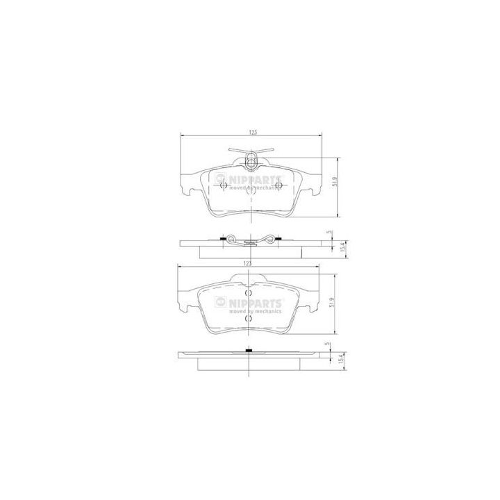 Stabdžių trinkelių rinkinys, diskinis stabdys NIPPARTS N3613022
