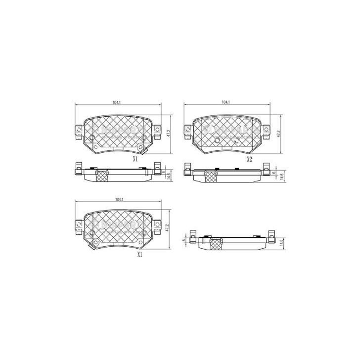 Stabdžių trinkelių rinkinys, diskinis stabdys NIPPARTS N3613028