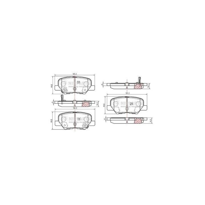 Stabdžių trinkelių rinkinys, diskinis stabdys NIPPARTS N3615017