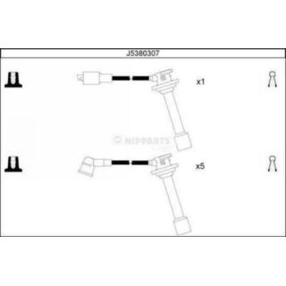 Uždegimo laido komplektas NIPPARTS J5380307