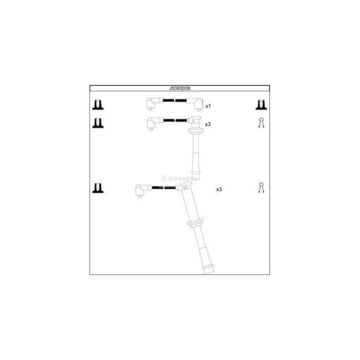 Uždegimo laido komplektas NIPPARTS J5383038