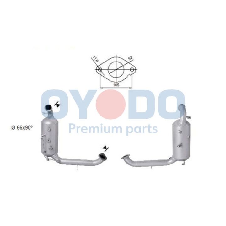 Suodžių / kietųjų dalelių filtras, išmetimo sistema Oyodo 20N0003-OYO