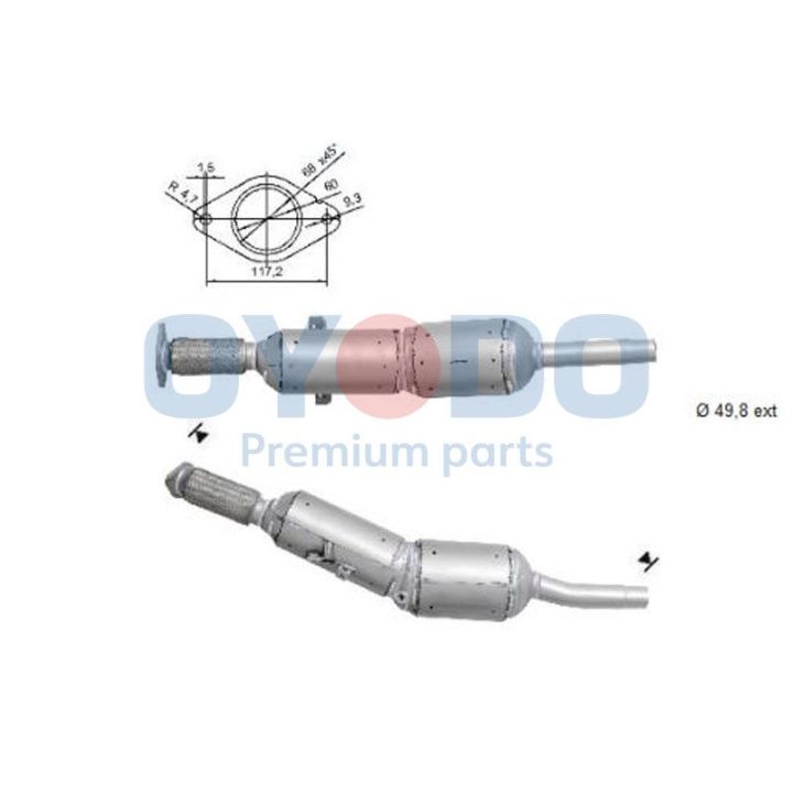 Suodžių / kietųjų dalelių filtras, išmetimo sistema Oyodo 20N0016-OYO