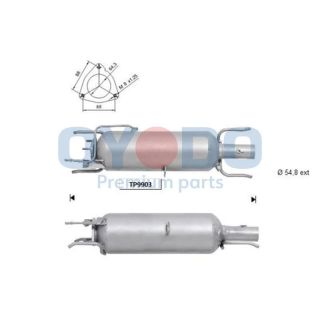 Suodžių / kietųjų dalelių filtras, išmetimo sistema Oyodo 20N0020-OYO