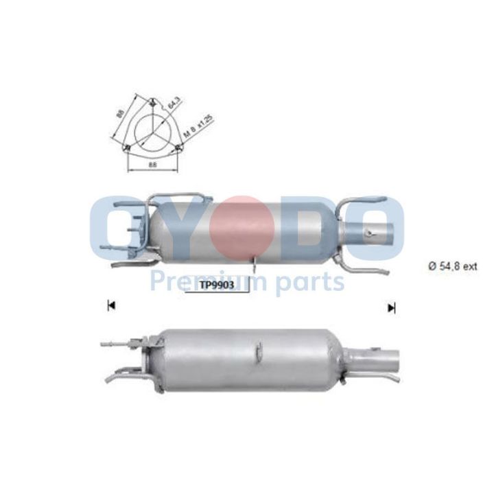 Suodžių / kietųjų dalelių filtras, išmetimo sistema Oyodo 20N0020-OYO