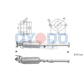 Suodžių / kietųjų dalelių filtras, išmetimo sistema Oyodo 20N0039-OYO