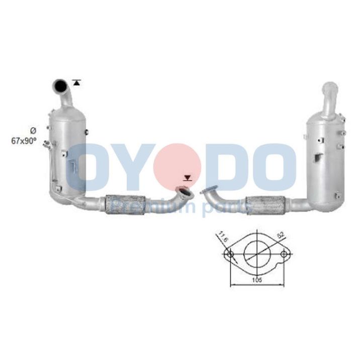 Suodžių / kietųjų dalelių filtras, išmetimo sistema Oyodo 20N0057-OYO