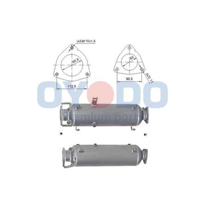 Suodžių / kietųjų dalelių filtras, išmetimo sistema Oyodo 20N0108-OYO
