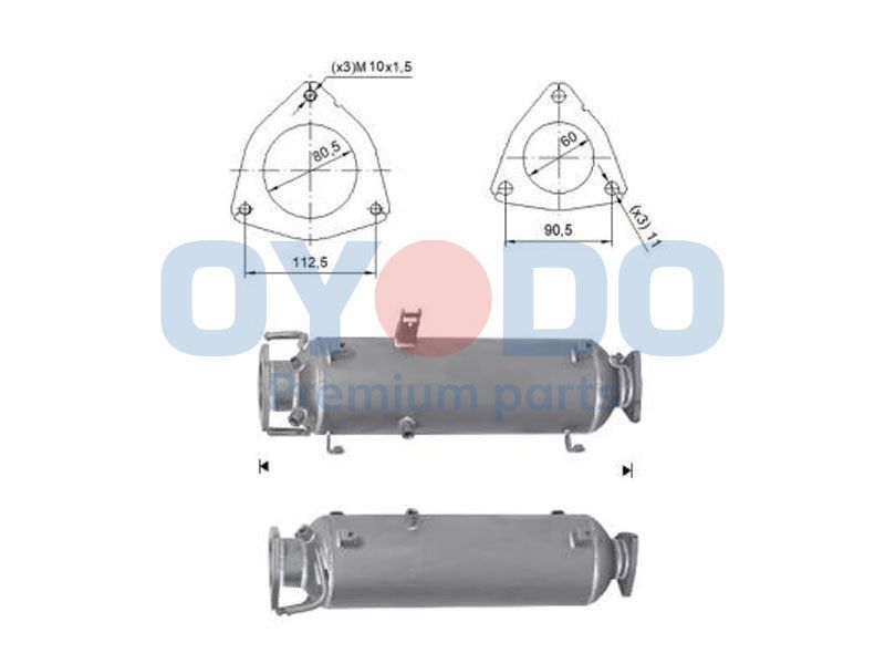 Suodžių / kietųjų dalelių filtras, išmetimo sistema Oyodo 20N0108-OYO