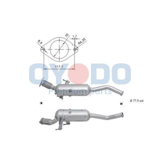 Suodžių / kietųjų dalelių filtras, išmetimo sistema Oyodo 20N0141-OYO