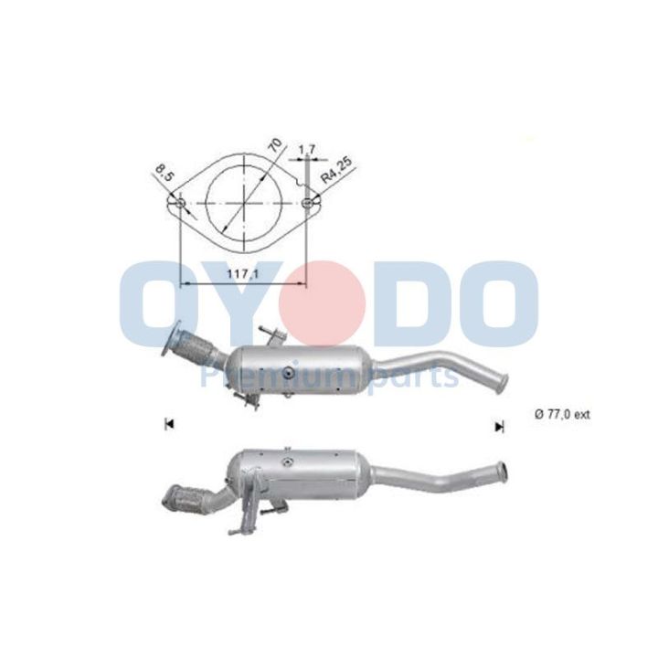 Suodžių / kietųjų dalelių filtras, išmetimo sistema Oyodo 20N0141-OYO