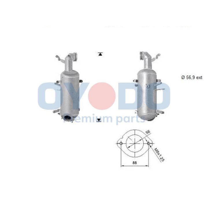Suodžių / kietųjų dalelių filtras, išmetimo sistema Oyodo 20N0143-OYO