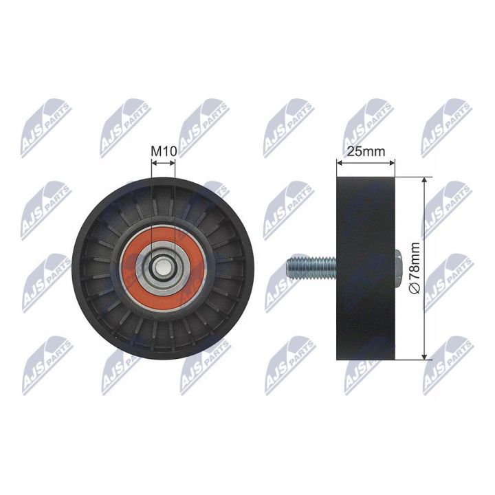 įtempiklio skriemulys, V formos diržas NTY RNK-CT-041