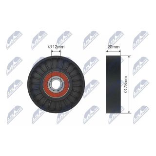 įtempiklio skriemulys, V formos diržas NTY RNK-HY-513