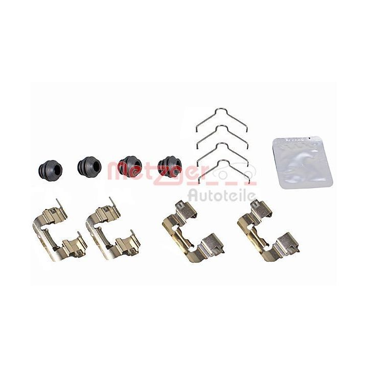 Priedų komplektas, diskinių stabdžių trinkelės METZGER 109-0105