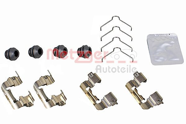Priedų komplektas, diskinių stabdžių trinkelės METZGER 109-0105