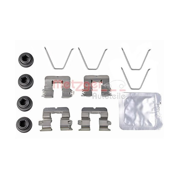 Priedų komplektas, diskinių stabdžių trinkelės METZGER 109-0114