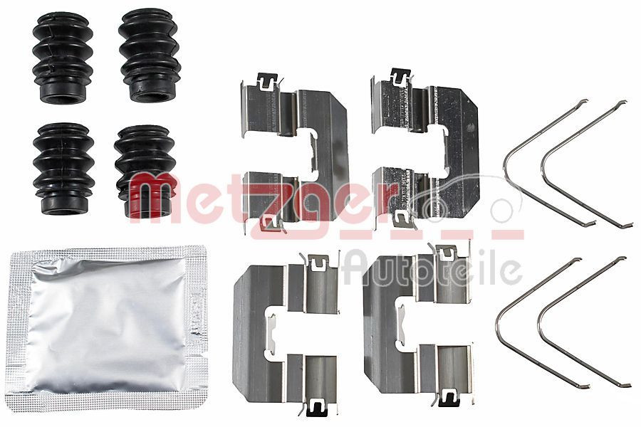 Priedų komplektas, diskinių stabdžių trinkelės METZGER 109-0165