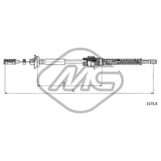 Akceleratoriaus trosas Metalcaucho 81548