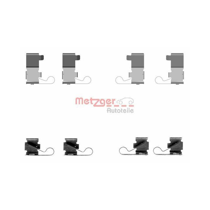Priedų komplektas, diskinių stabdžių trinkelės METZGER 109-1699