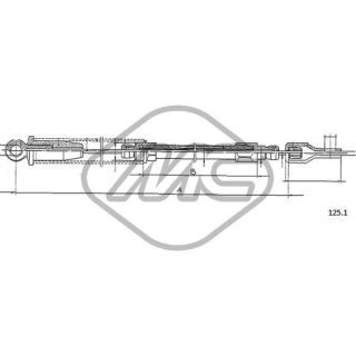 Kabelis, starteris Metalcaucho 81570